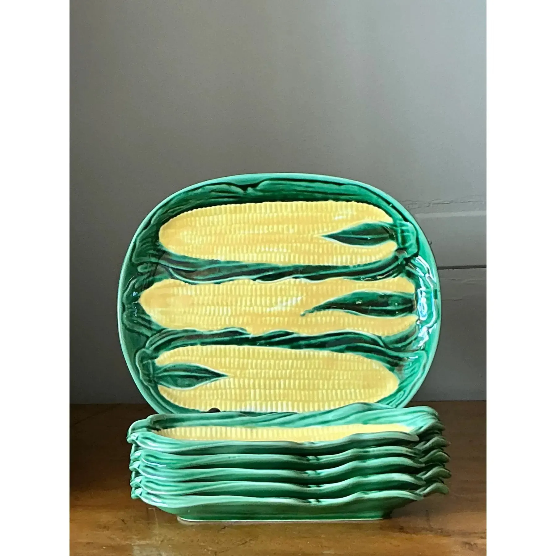 Vintage Regency Corn Cob Platter and Plates - Set of 6 — additional photo 2