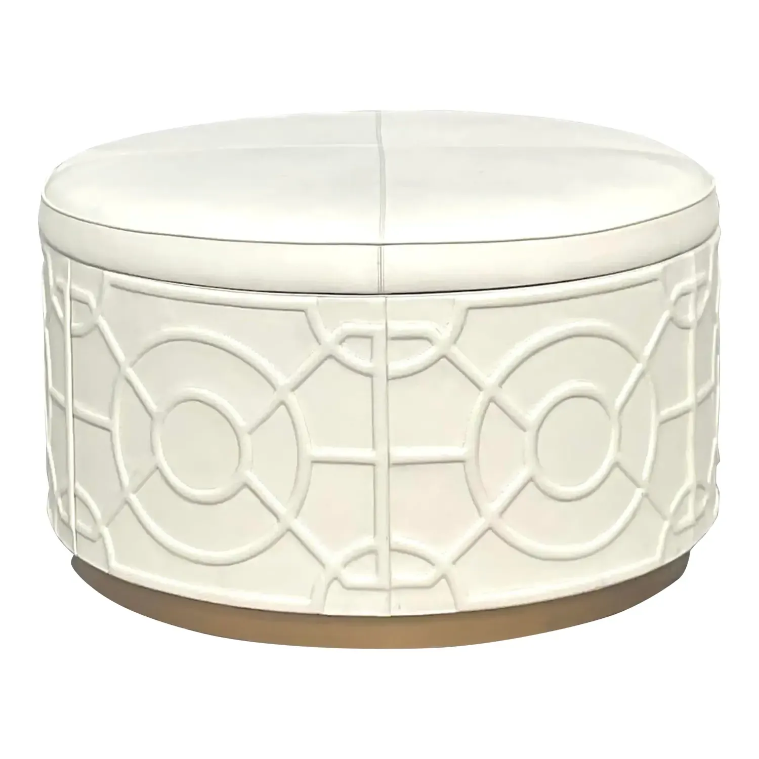 Vintage Regency Currey and Co “Alisa” Leather Storage Ottoman
