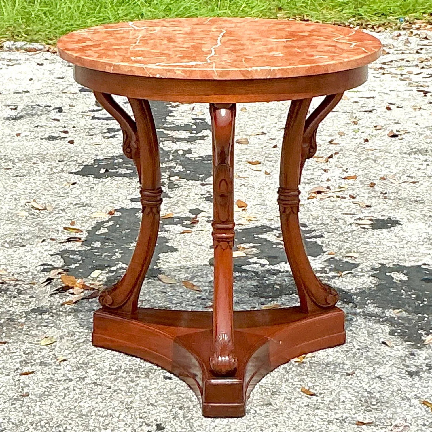 Vintage Regency Directorie Style Swan Side Table — additional photo 1