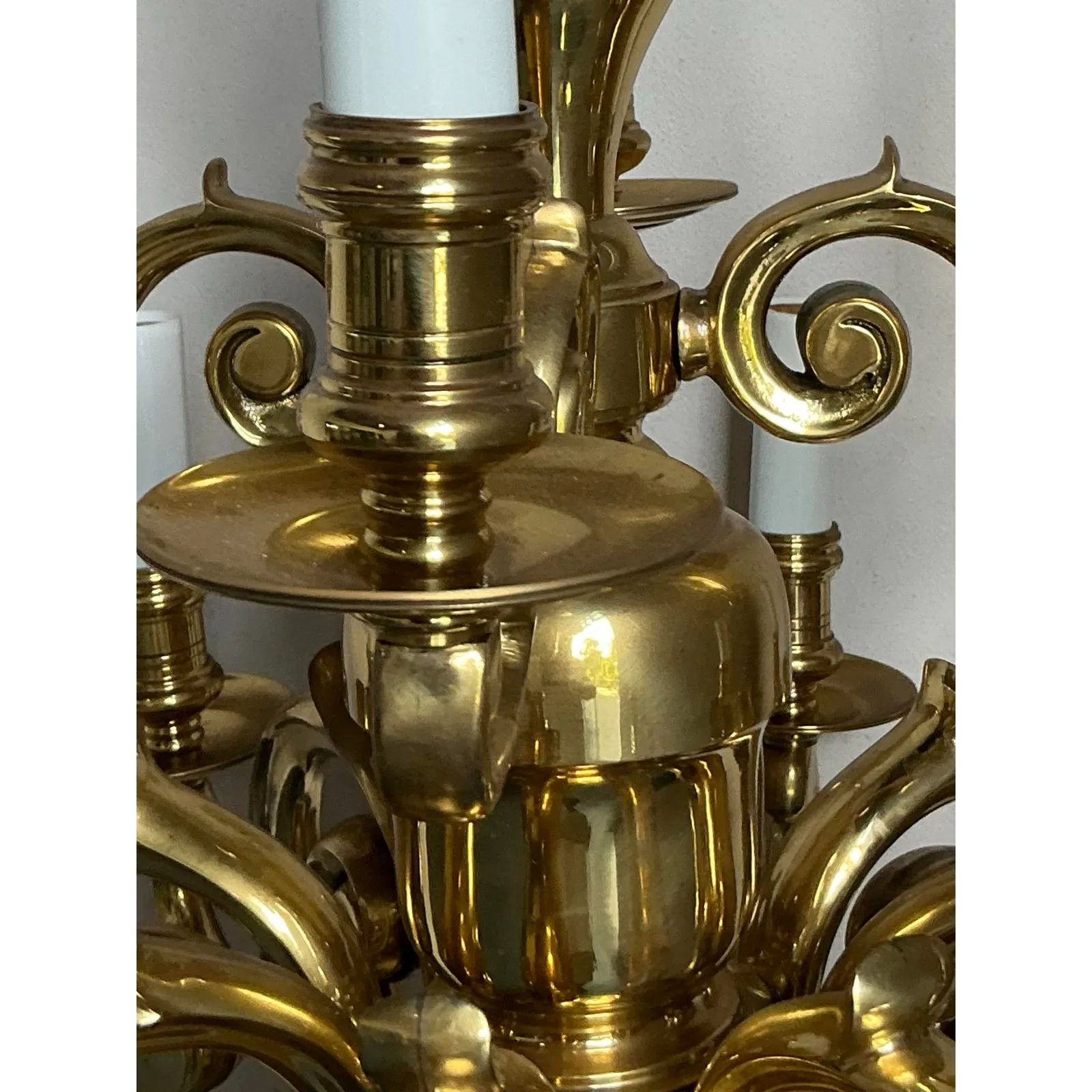 Vintage Regency Dutch Baroque Brass Chandelier — additional photo 1