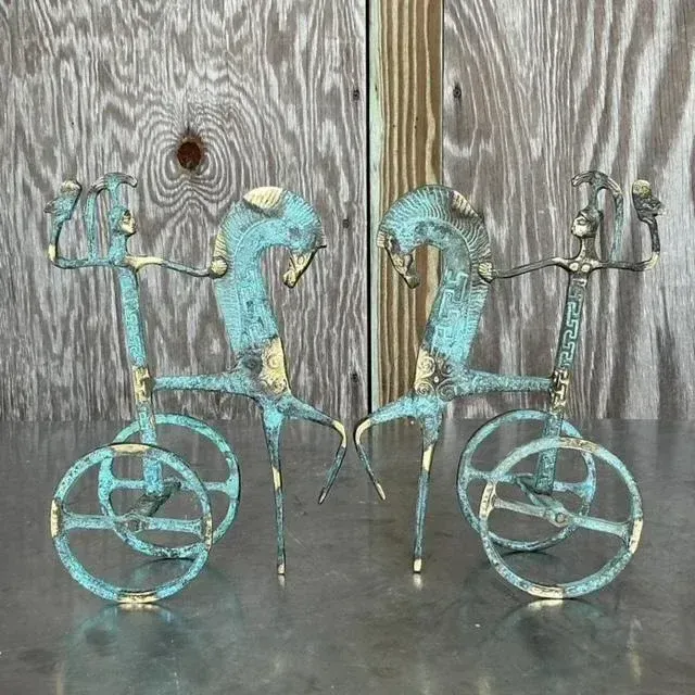 Vintage Regency Etruscan Soldiers on Horseback - a Pair — additional photo 3