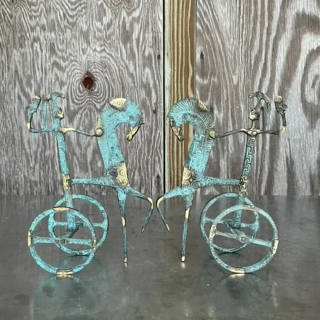 Vintage Regency Etruscan Soldiers on Horseback - a Pair — additional photo 4