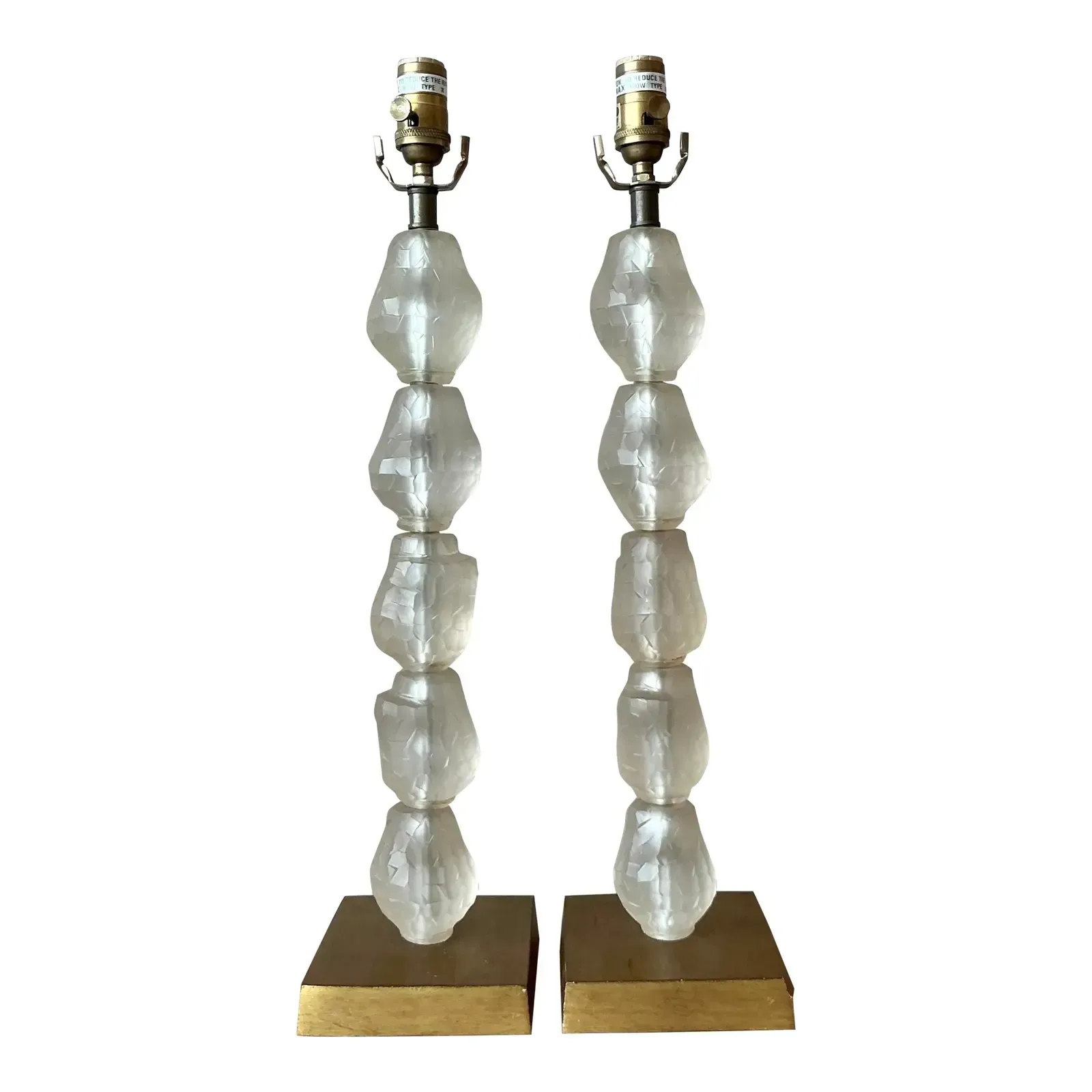 Vintage Regency Faceted Crystal Lamps - A Pair — additional photo 1