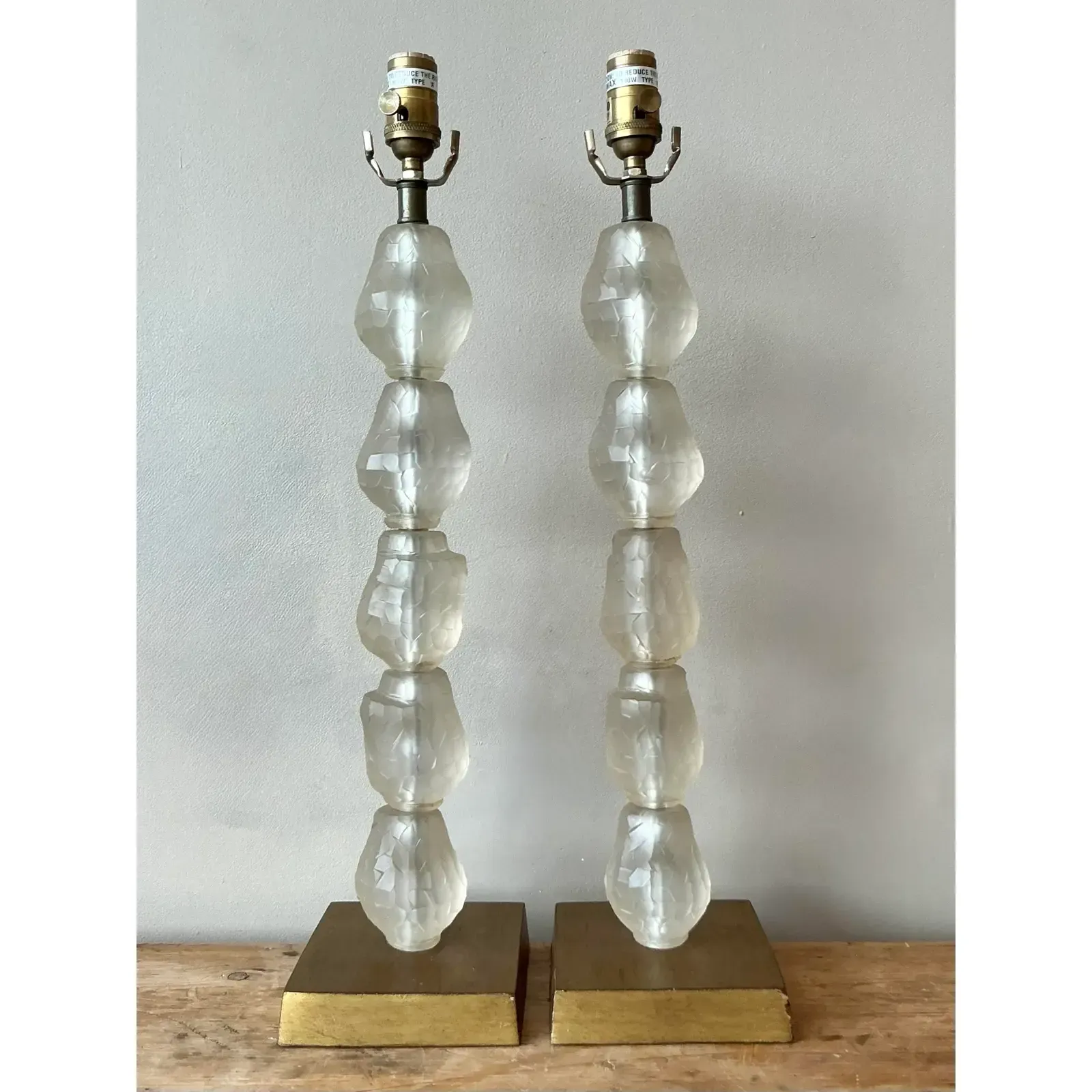 Vintage Regency Faceted Crystal Lamps - A Pair — additional photo 4