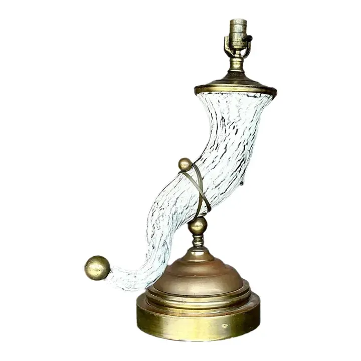 Vintage Regency Faux Horn Lamp — additional photo 1