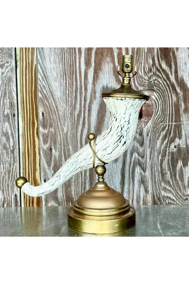 Vintage Regency Faux Horn Lamp — additional photo 2