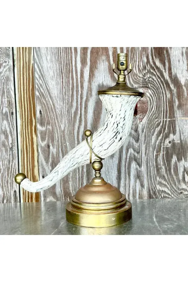 Vintage Regency Faux Horn Lamp — additional photo 4