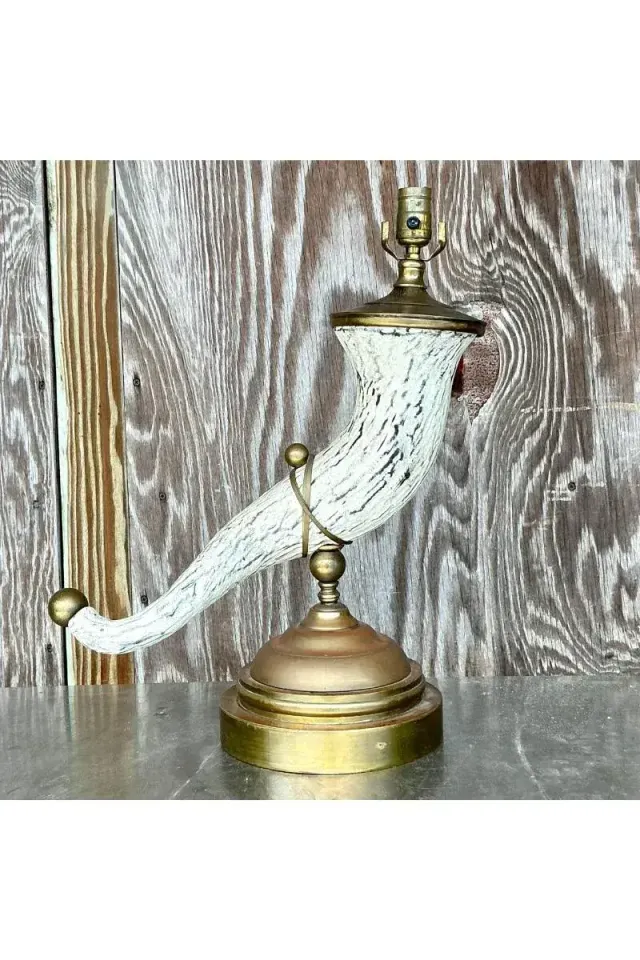 Vintage Regency Faux Horn Lamp — additional photo 6