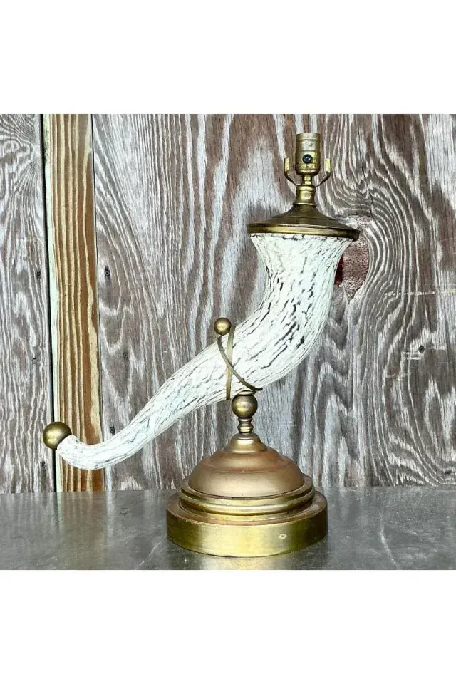 Vintage Regency Faux Horn Lamp — additional photo 7