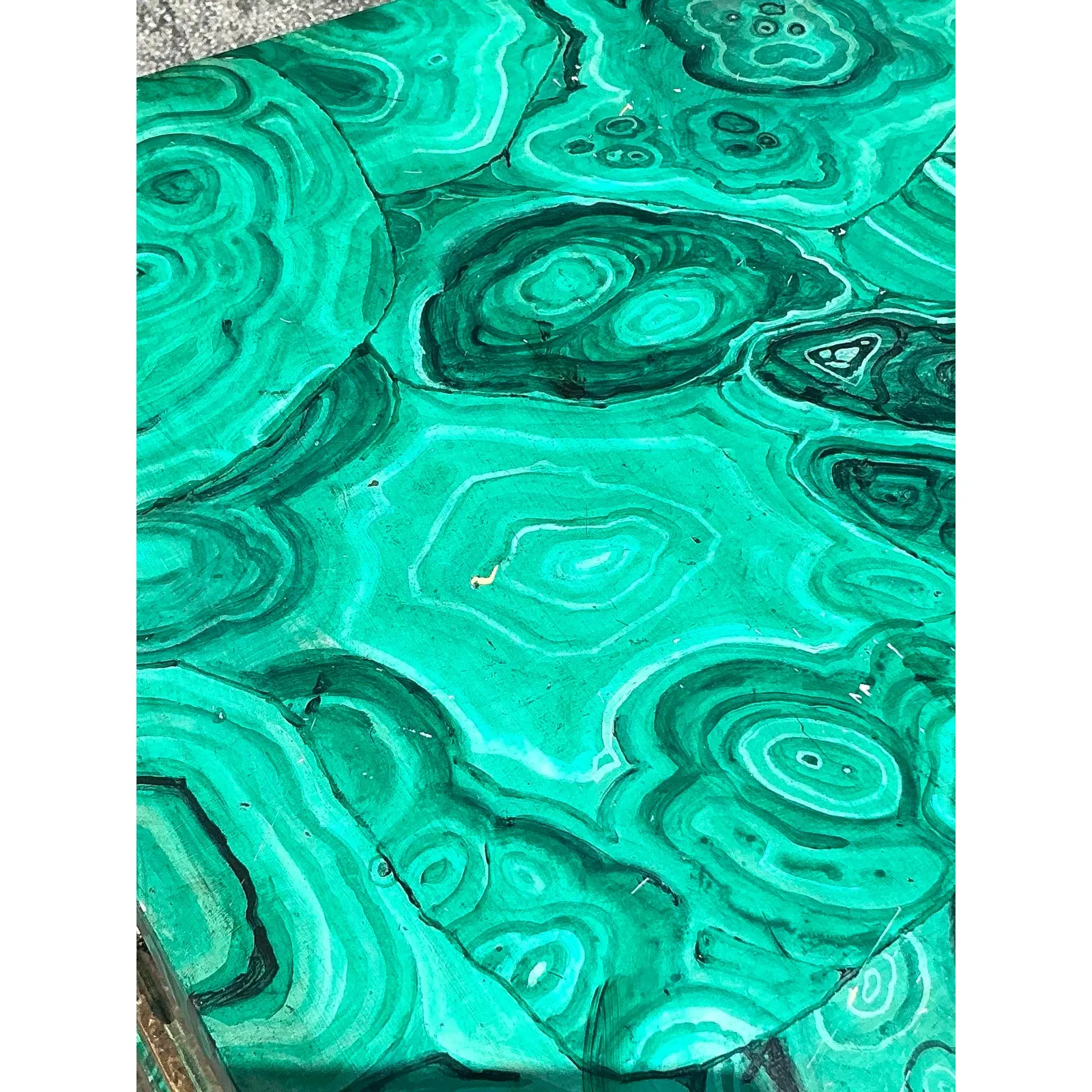 Vintage Regency Faux Painted Malachite Mirrored Chest of Drawers — additional photo 6