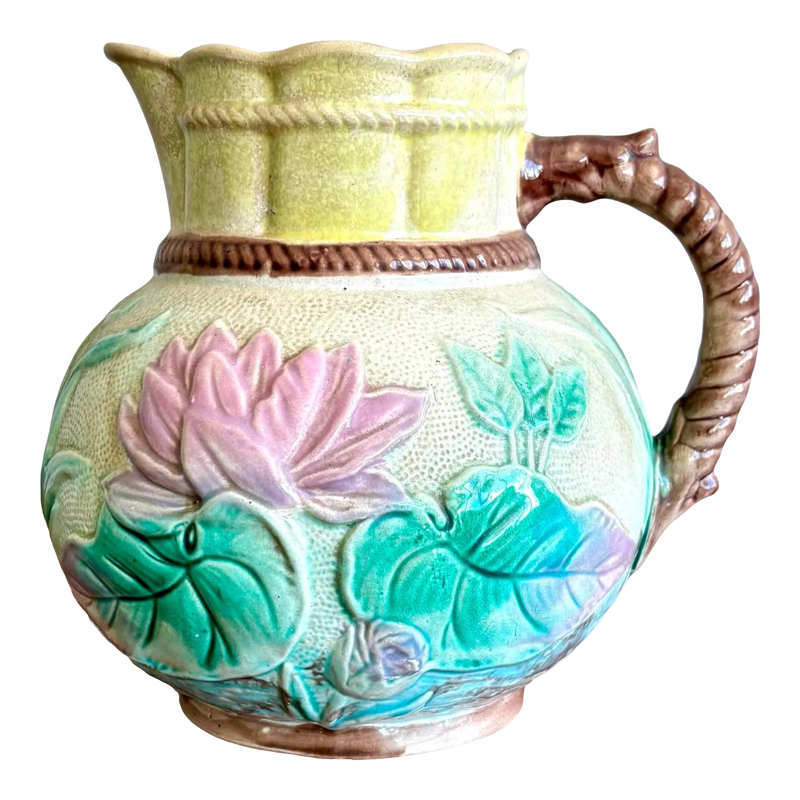 Vintage Regency Floral Ceramic Pitcher — additional photo 1