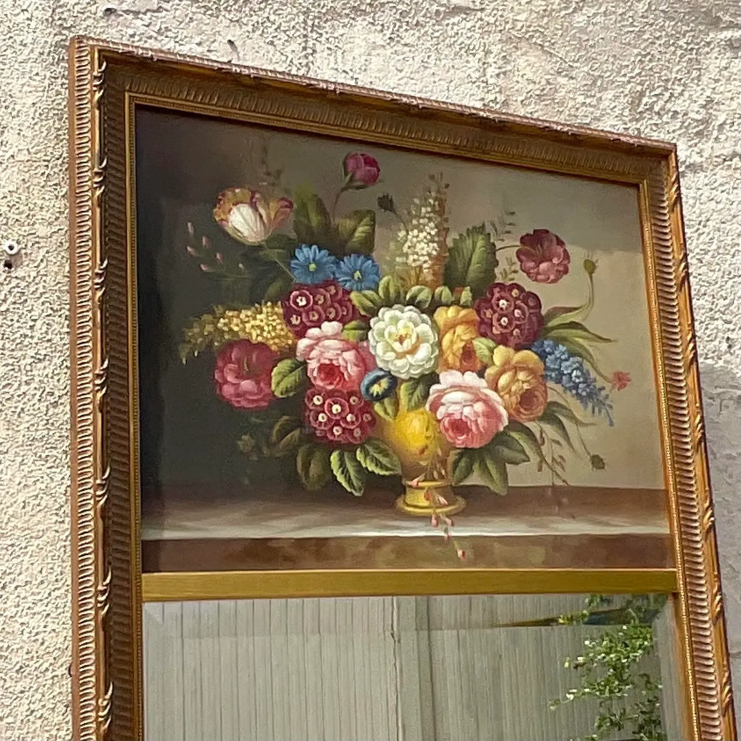 Vintage Regency Floral Trumeau Mirror — additional photo 2