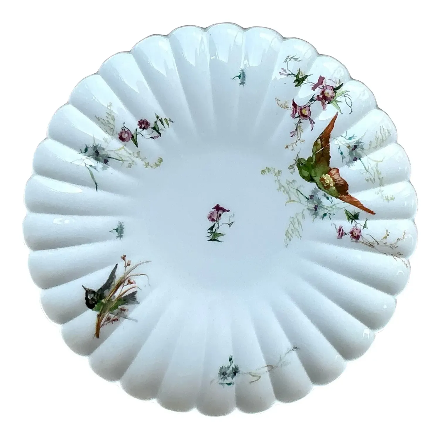 Vintage Regency Fluted Birds Cake Plate — additional photo 1