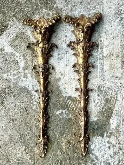 Vintage Regency Gesso Over Plaster Wall Pockets - a Pair — additional photo 3