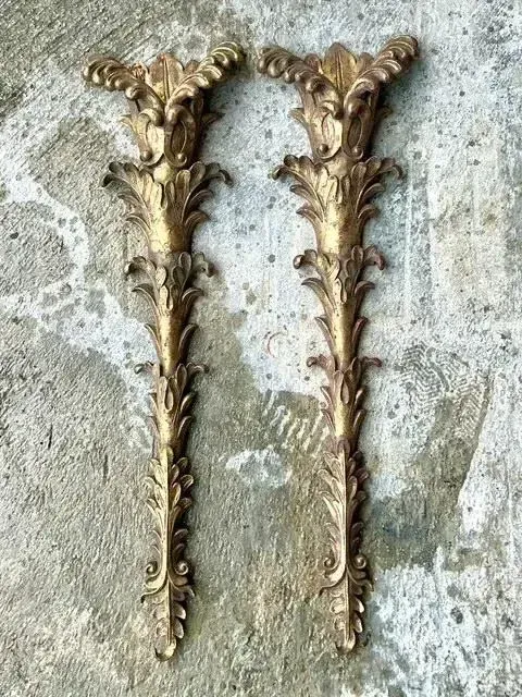 Vintage Regency Gesso Over Plaster Wall Pockets - a Pair — additional photo 4