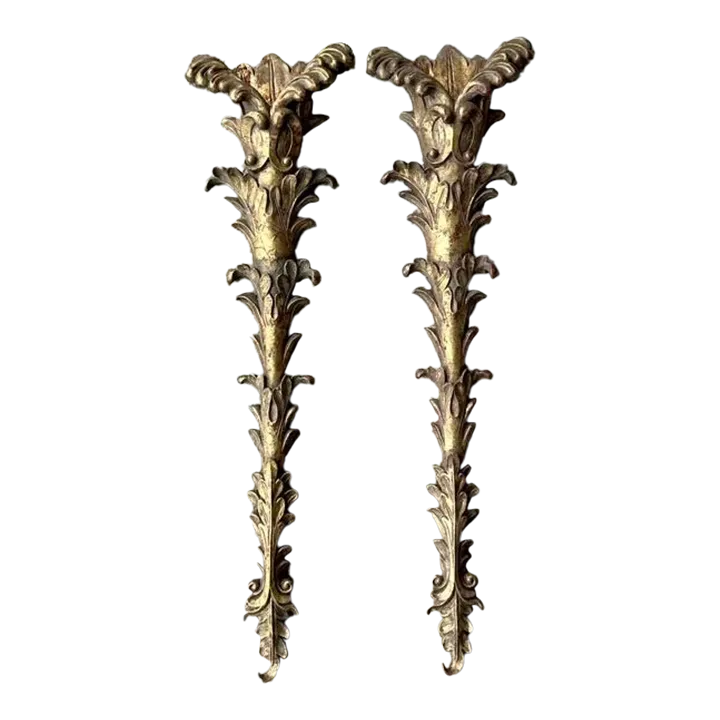Vintage Regency Gesso Over Plaster Wall Pockets - a Pair — additional photo 5