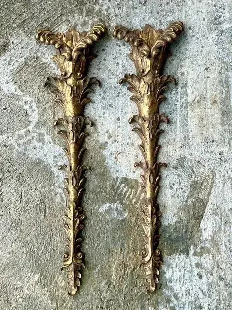 Vintage Regency Gesso Over Plaster Wall Pockets - a Pair — additional photo 6