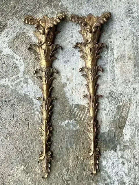 Vintage Regency Gesso Over Plaster Wall Pockets - a Pair — additional photo 8
