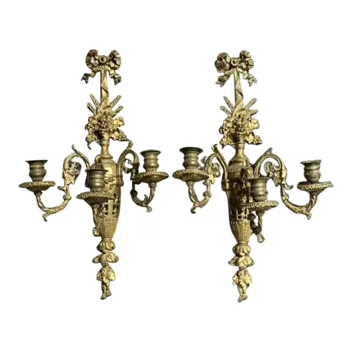 Vintage Regency Gilt Candle Sconces - a Pair — additional photo 1