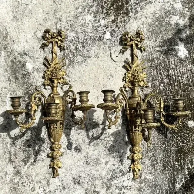 Vintage Regency Gilt Candle Sconces - a Pair — additional photo 3