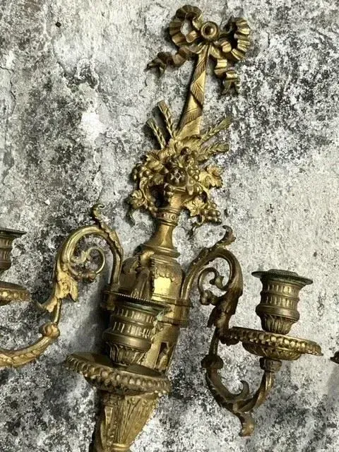 Vintage Regency Gilt Candle Sconces - a Pair — additional photo 4
