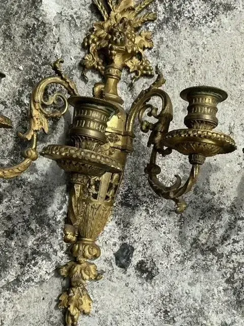 Vintage Regency Gilt Candle Sconces - a Pair — additional photo 6