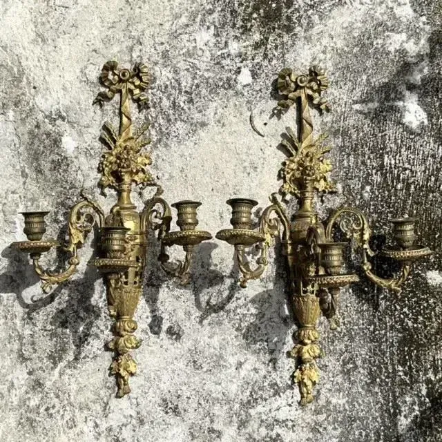 Vintage Regency Gilt Candle Sconces - a Pair — additional photo 7
