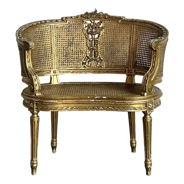 Vintage Regency Gilt Caned Chair — additional photo 3