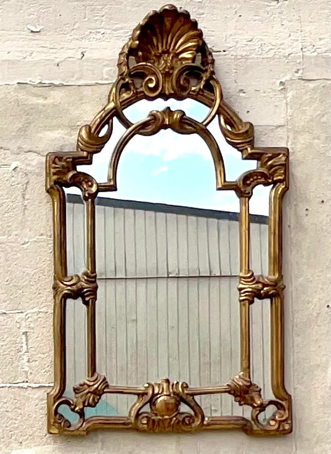 Vintage Regency Gilt Clam Shell Mirror