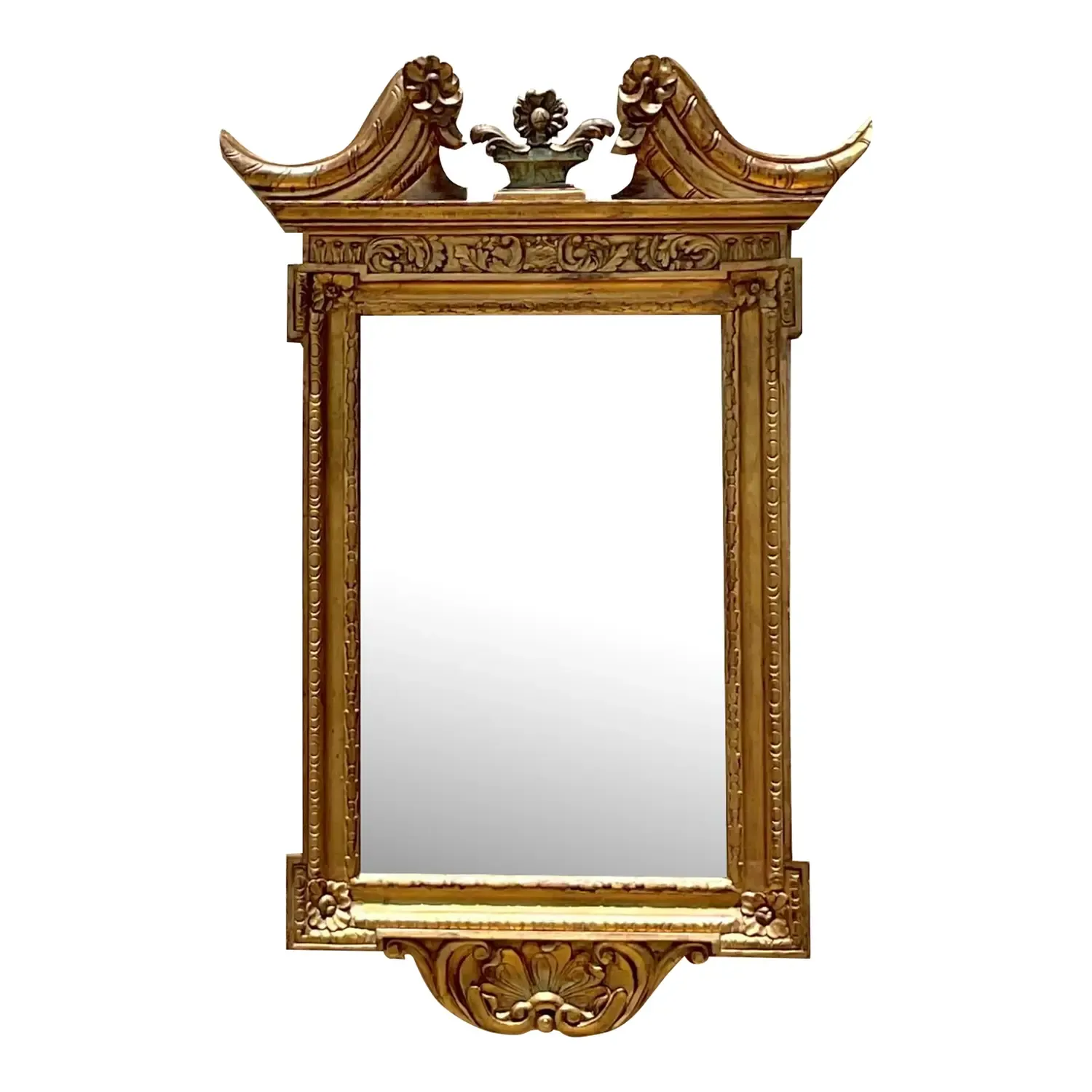 Vintage Regency Gilt Pediment Mirror