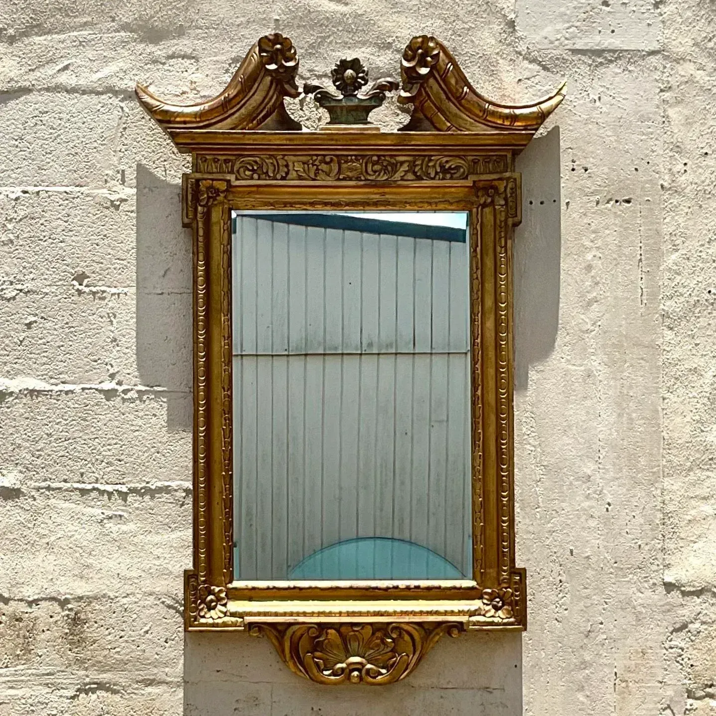 Vintage Regency Gilt Pediment Mirror — additional photo 6