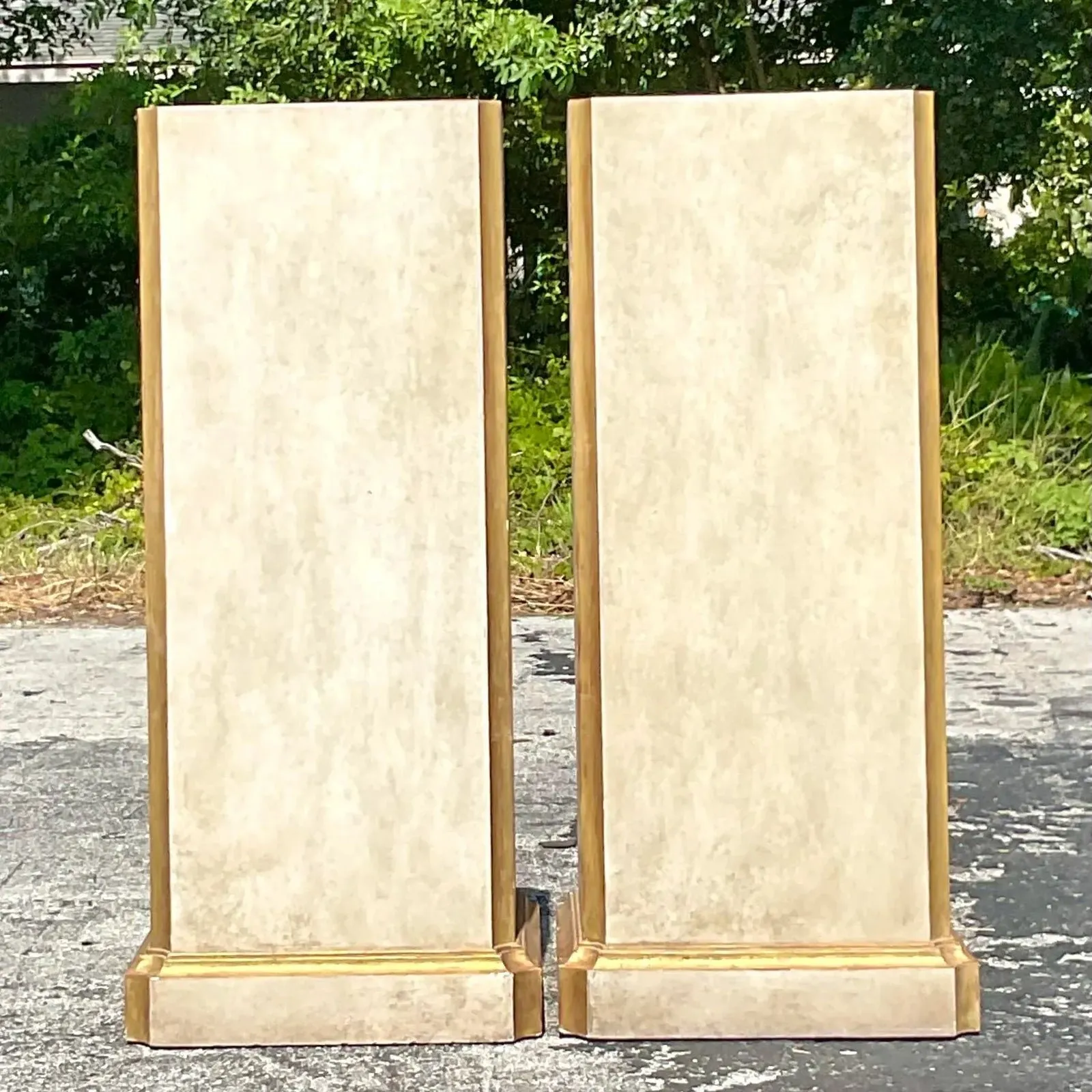 Vintage Regency Gilt Tipped Gessoed Pedestals - a Pair — additional photo 3