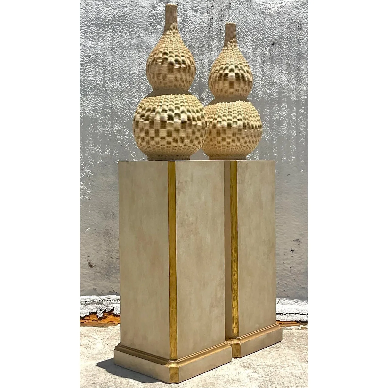 Vintage Regency Gilt Tipped Gessoed Pedestals - a Pair — additional photo 4