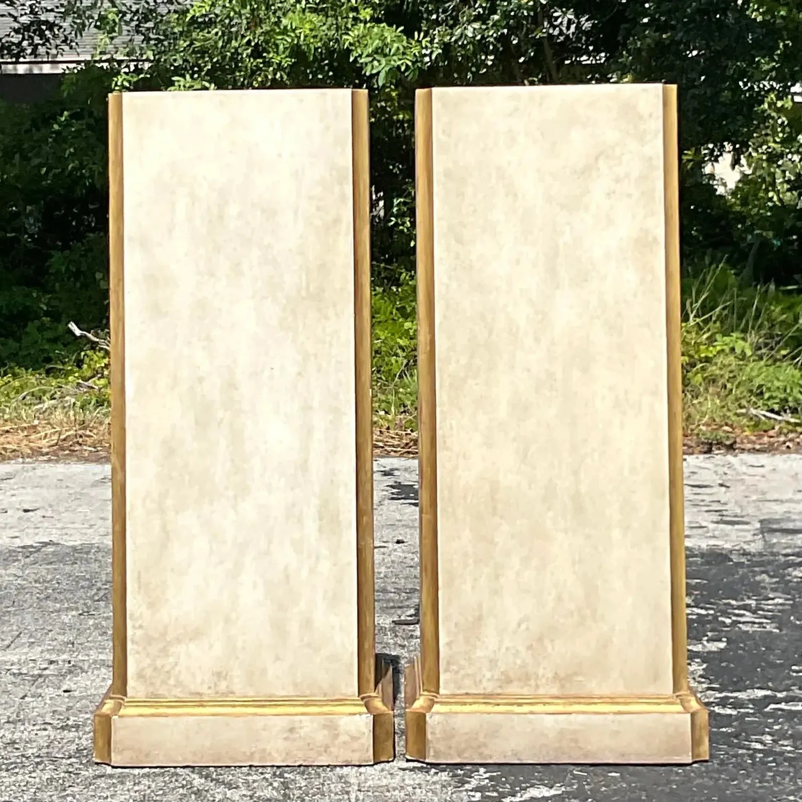 Vintage Regency Gilt Tipped Gessoed Pedestals - a Pair — additional photo 5