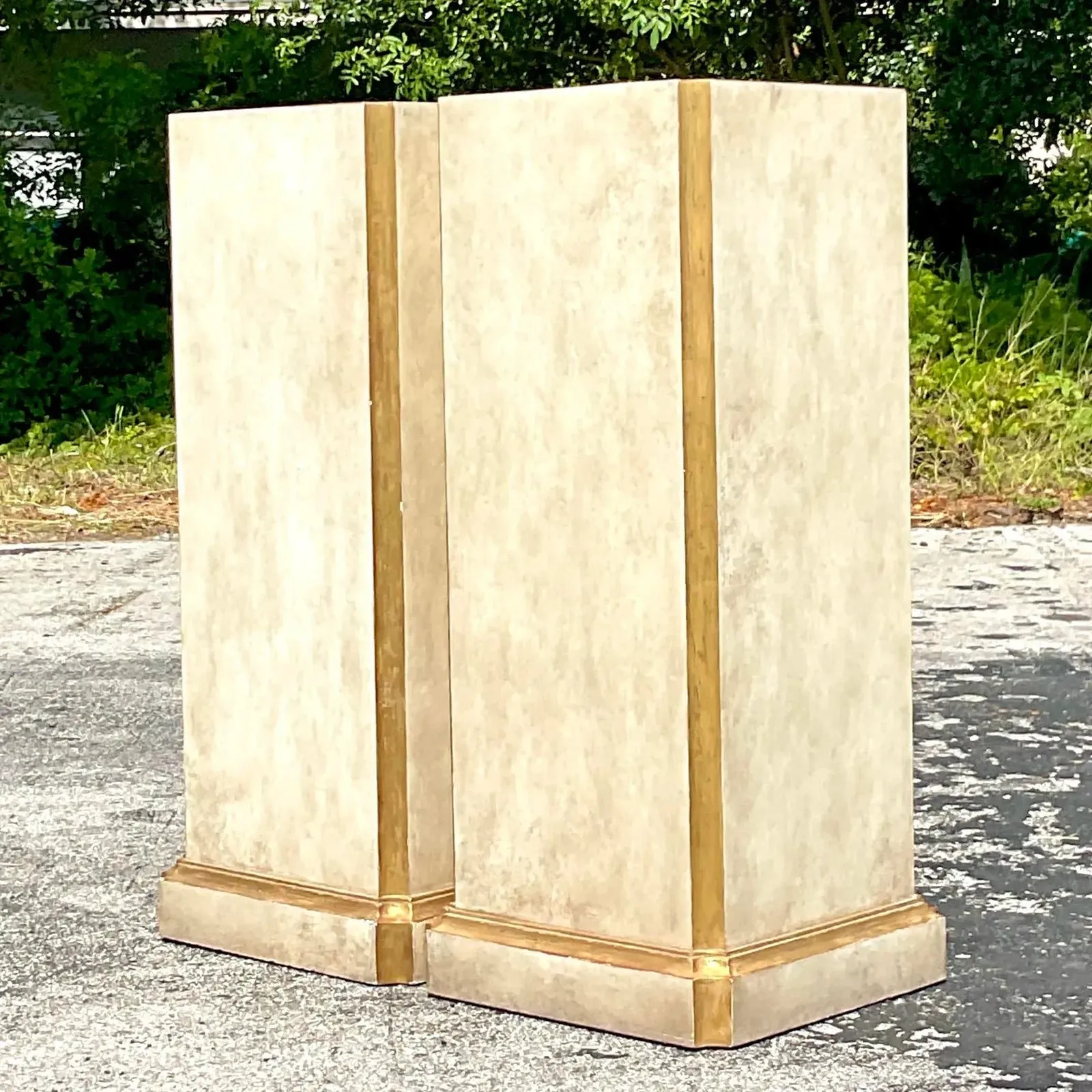 Vintage Regency Gilt Tipped Gessoed Pedestals - a Pair — additional photo 6