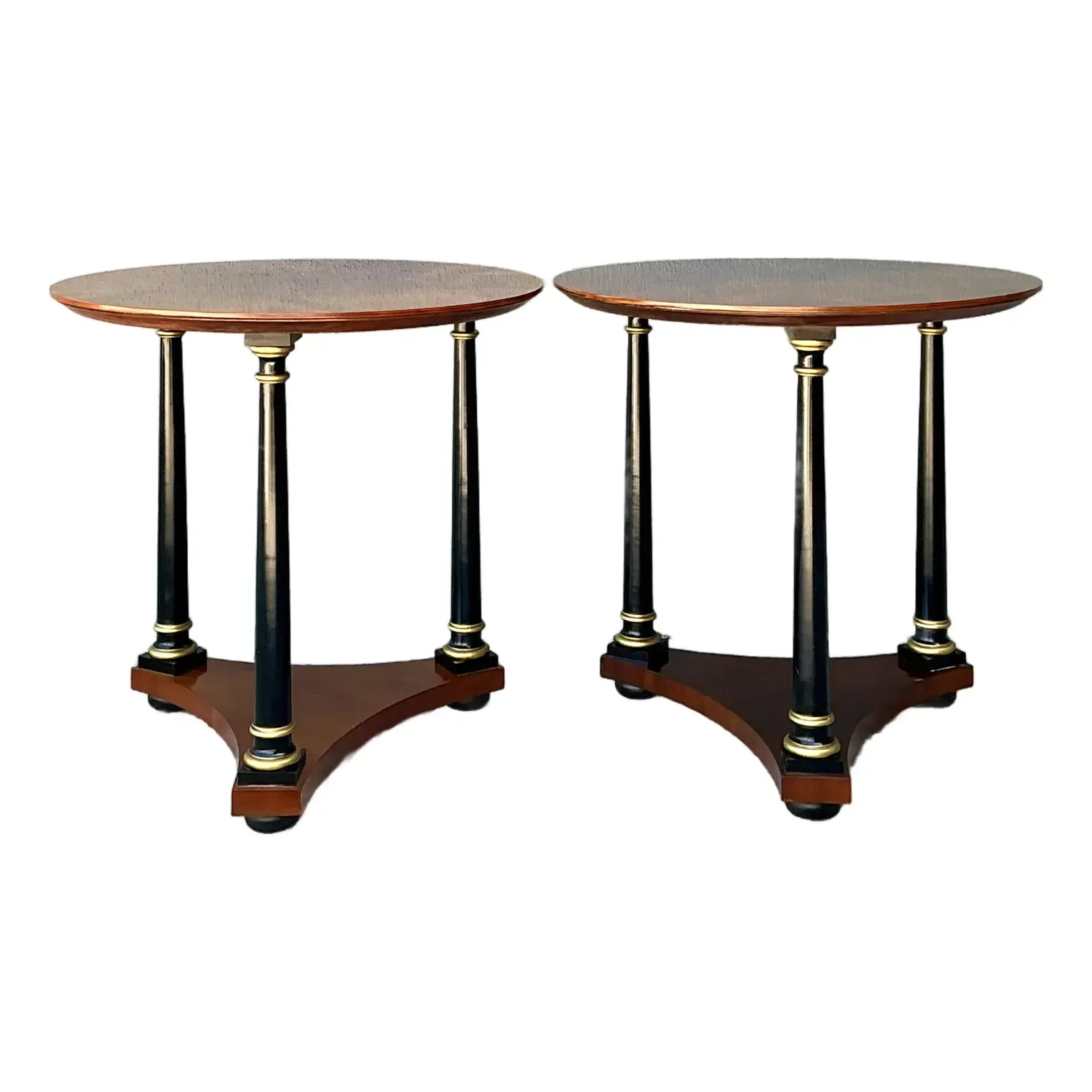 Vintage Regency Gilt Tipped Side Tables - A Pair