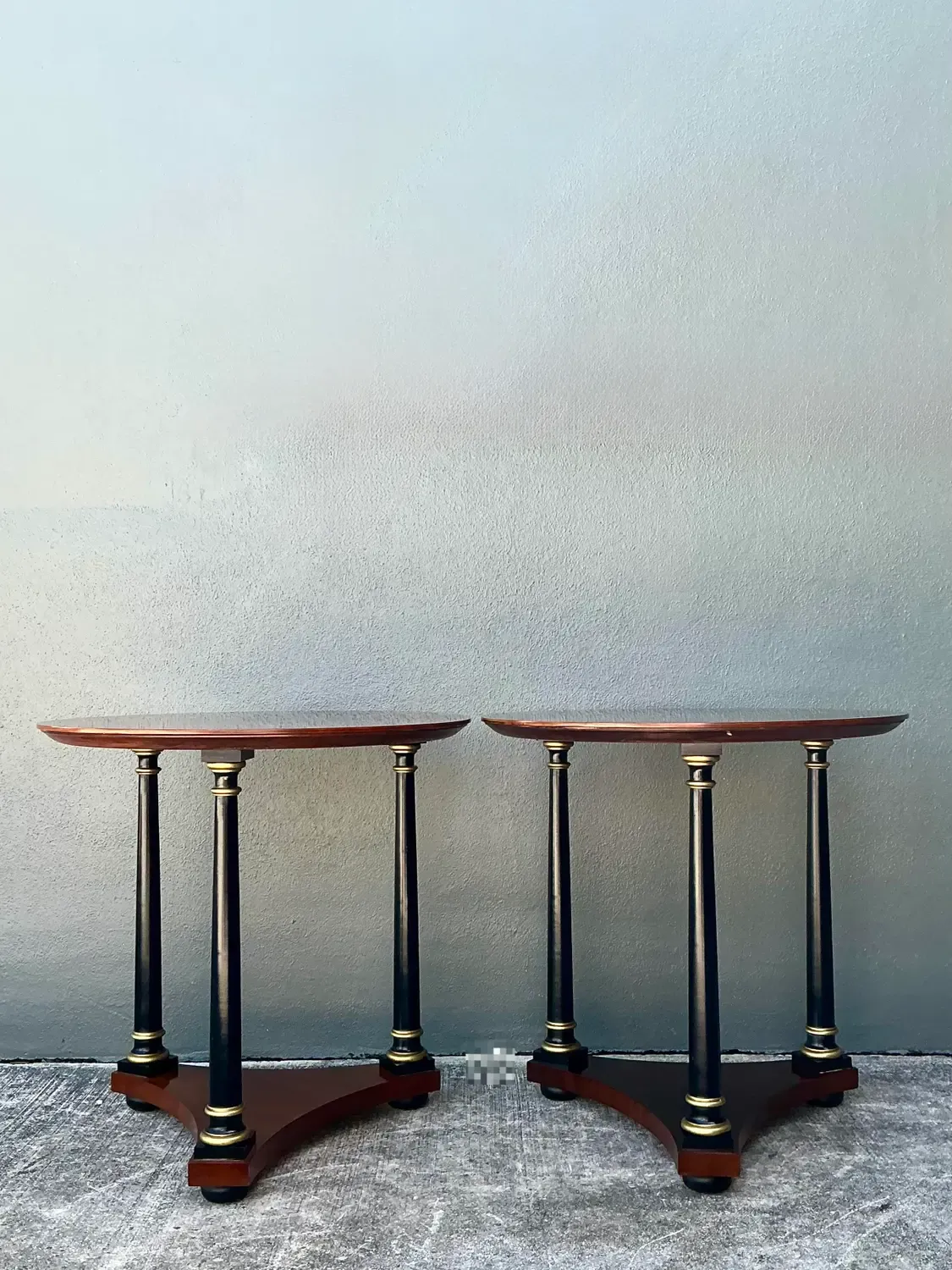 Vintage Regency Gilt Tipped Side Tables - A Pair — additional photo 3