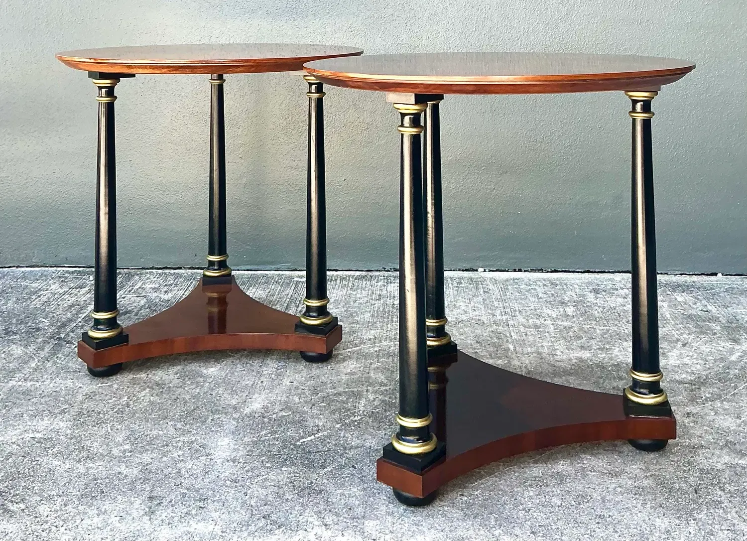 Vintage Regency Gilt Tipped Side Tables - A Pair — additional photo 4