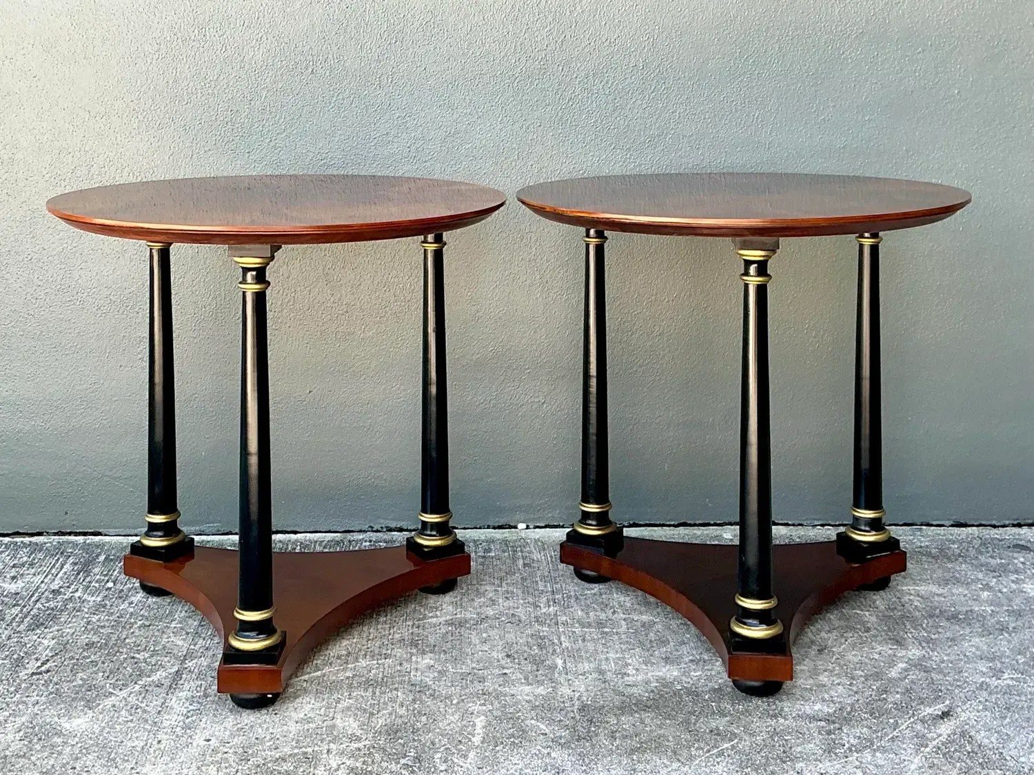 Vintage Regency Gilt Tipped Side Tables - A Pair — additional photo 6