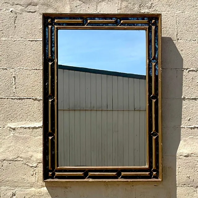 Vintage Regency Gilt Tipped Smoked Glass Frame Mirror — additional photo 1