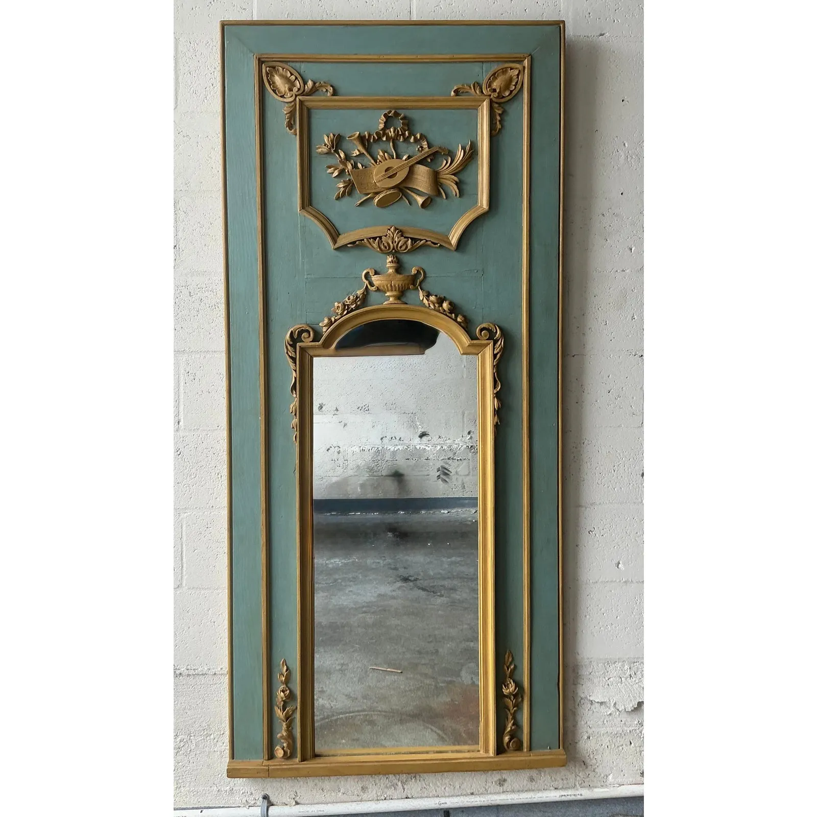 Vintage Regency Gilt Tipped Trumeau Mirror — additional photo 2