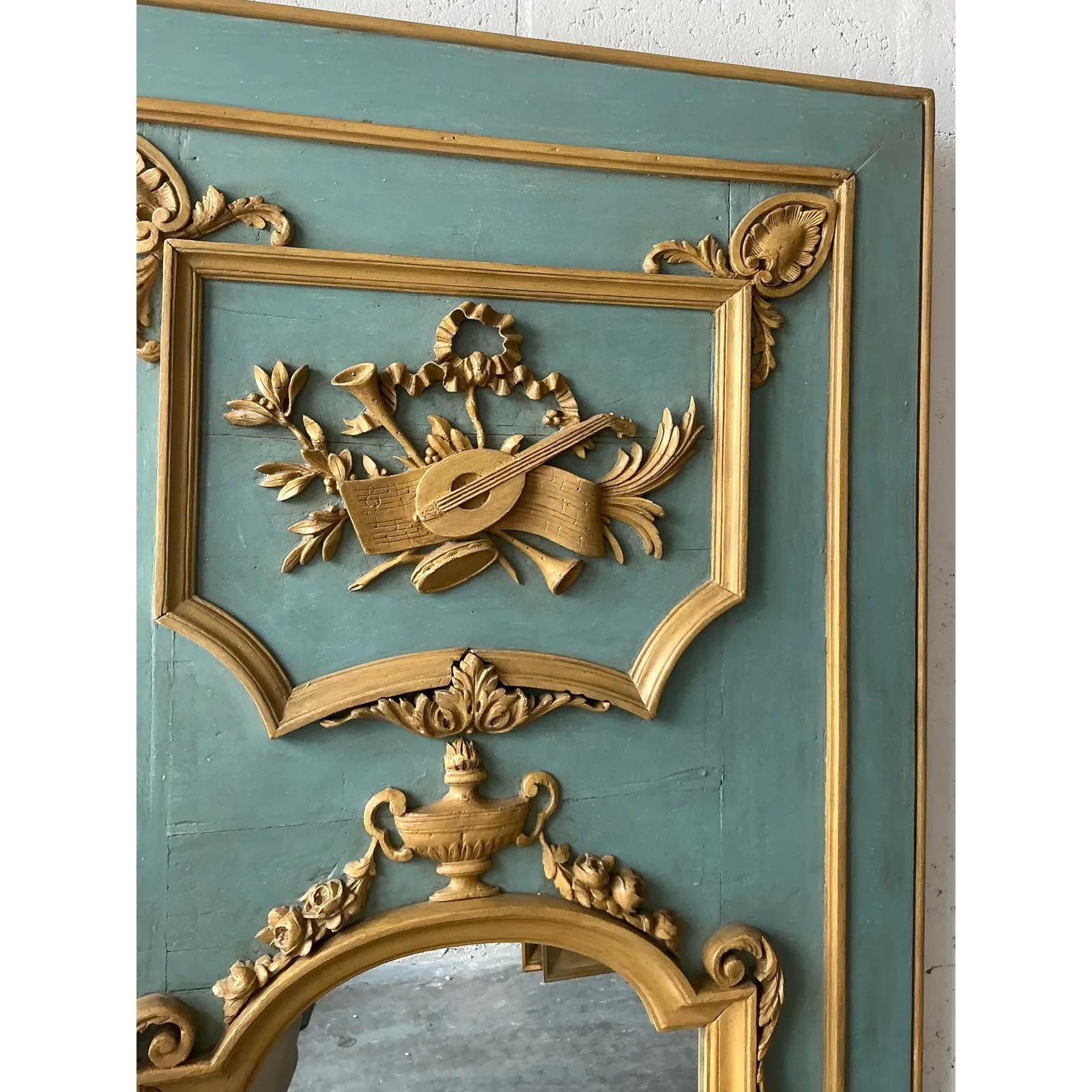 Vintage Regency Gilt Tipped Trumeau Mirror — additional photo 3