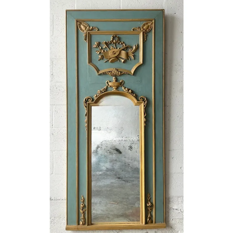 Vintage Regency Gilt Tipped Trumeau Mirror — additional photo 5