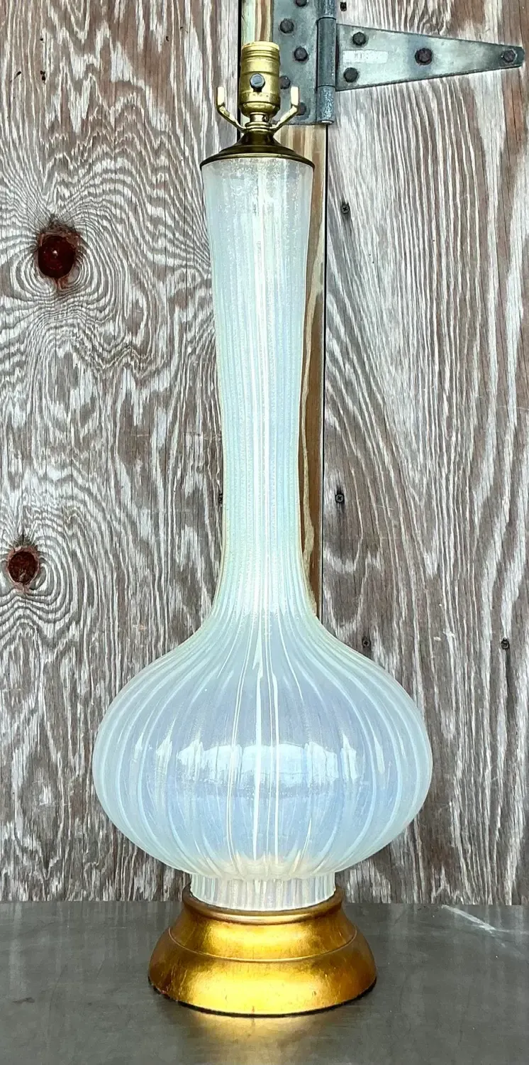 Vintage Regency Glass Lamp After Murano — additional photo 2