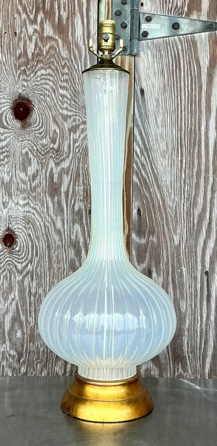 Vintage Regency Glass Lamp After Murano — additional photo 3