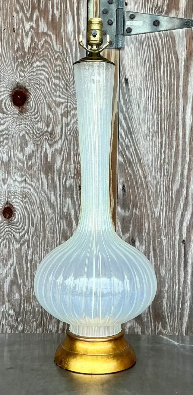 Vintage Regency Glass Lamp After Murano — additional photo 3