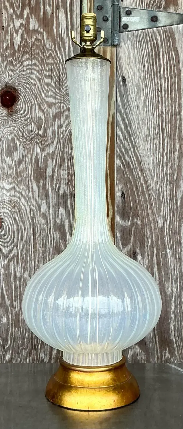 Vintage Regency Glass Lamp After Murano — additional photo 4