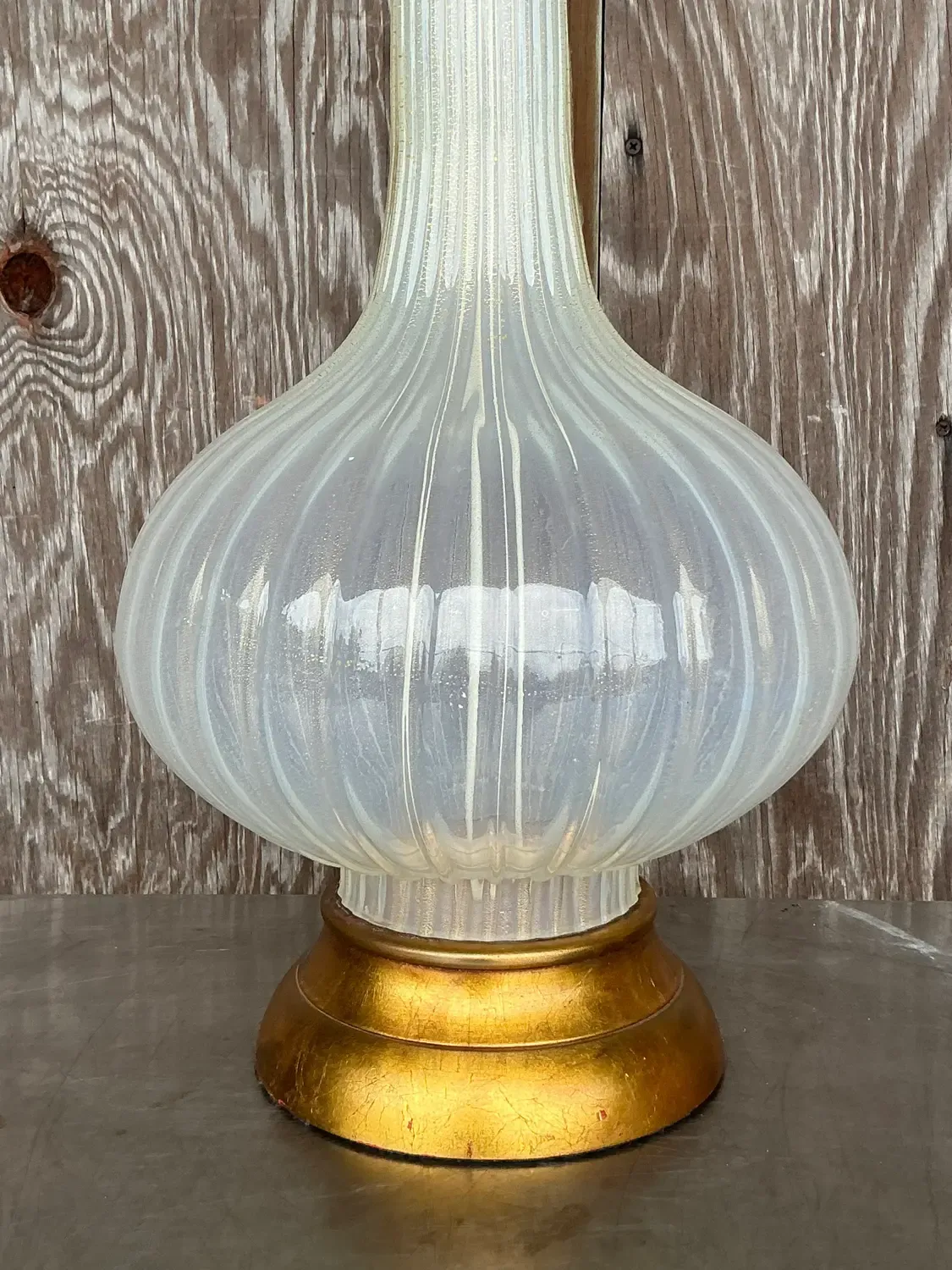 Vintage Regency Glass Lamp After Murano — additional photo 6