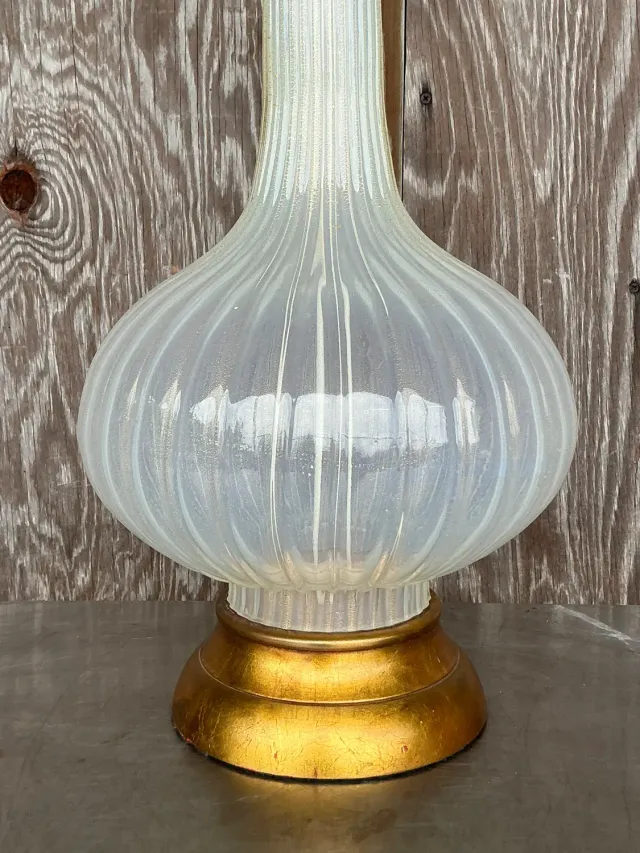 Vintage Regency Glass Lamp After Murano — additional photo 6