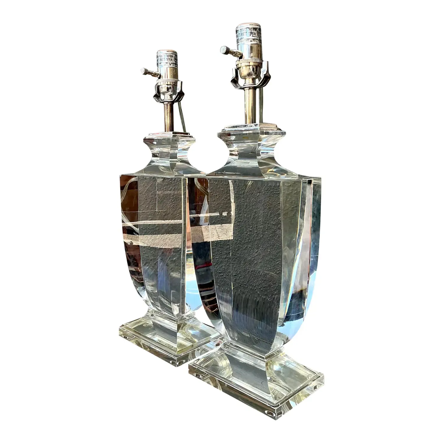 Vintage Regency Glass Lamps - A Pair — additional photo 1